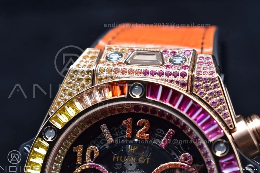 ZF A Edition Strap RG Rainbow Unico 517 Best Gummy Big EasyMatch on Bang 45mm King 1:1 Rainbow 1004